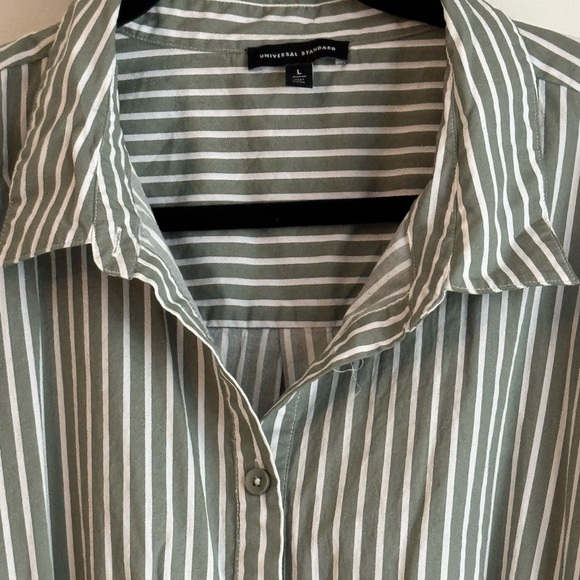 Universal Standard Hamptons Smocked Shirtdress size L 22/24 Green and white - Picture 6 of 13